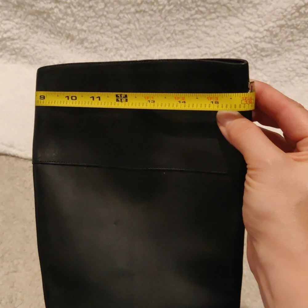 New!Lauren Ralph Lauren Makaila Riding Elegant Black Leather Boots Y2K Cottageco